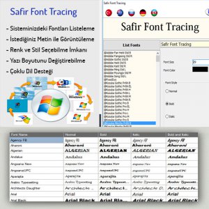 Safir Font Tracing Font İzleme Programı