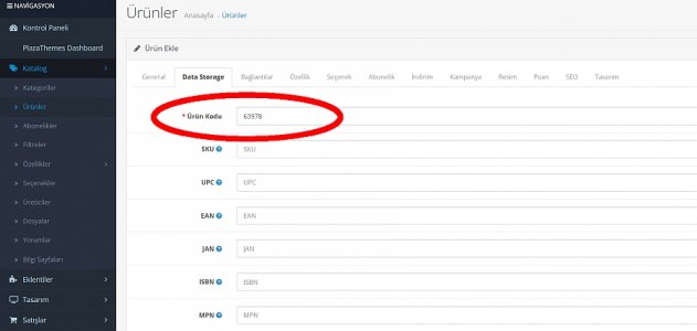 Opencart Benzersiz Ürün Kodu Modülü